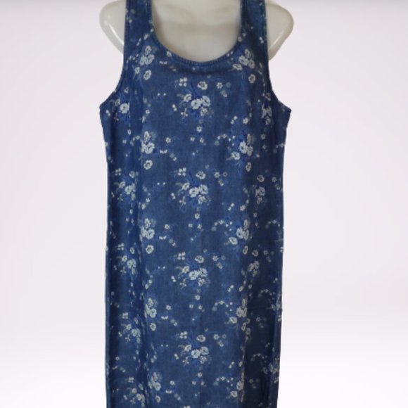Coldwater Creek Denim Blue Floral VACATION… - Picture 11 of 13